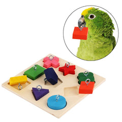 Pet Educational Toys Parrot Interactive Training Colorful Wooden Block Birds Puzzle Supplies DIY Toy Accessories