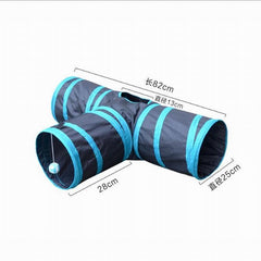 Foldable 3 Holes Pet Cat Tunnel Toy