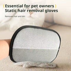 Static Pet Hair Removal Gloves - 3-in-1 Grooming
