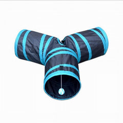 Foldable 3 Holes Pet Cat Tunnel Toy