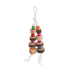 1 Piece Natural Wooden Birds Parrot Colorful Toys Chew Bite Hanging Cage Balls Ropes Garden Ornament Pet Supplies