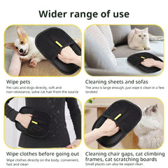 Static Pet Hair Removal Gloves - 3-in-1 Grooming